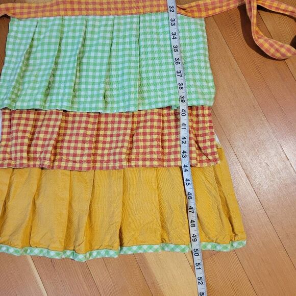 Vintage‎ tuscany italy apron ruffled tiered front cottage camp classic americana - Picture 10 of 14